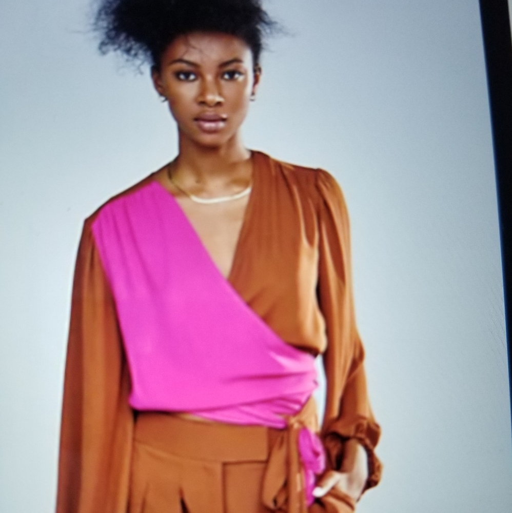 Gabrielle Union wrap blouse